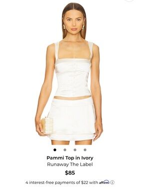 Runaway The Label Ivory Skirt Set - Sleeveless Corset Top & Mini Skirt